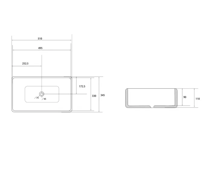 Раковина накладная ABBER Rechteck AC2207 белая, Выбрать цвет: Белый, изображение 3
