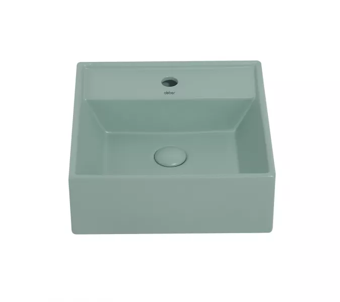 Раковина накладная ABBER Rechteck AC2208MCG светло-зеленая матовая, Выбрать цвет: светло-зеленый матовый, изображение 3