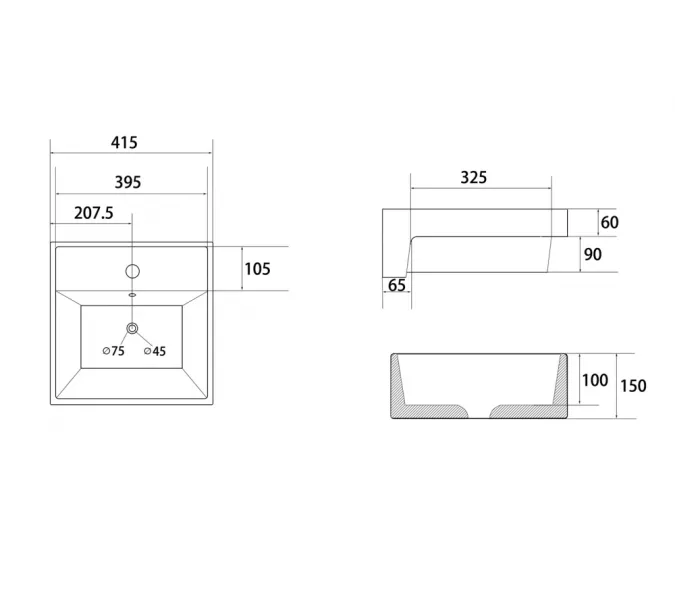 Раковина накладная ABBER Rechteck AC2208MCG светло-зеленая матовая, Выбрать цвет: светло-зеленый матовый, изображение 4