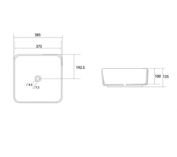 Раковина накладная ABBER Rechteck AC2211MB черная матовая, Выбрать цвет: Черный матовый, изображение 4