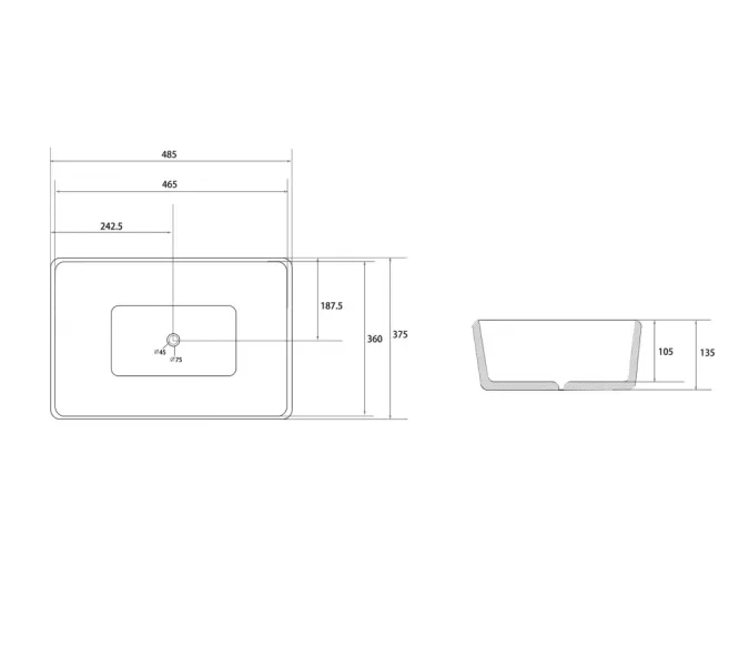 Раковина накладная ABBER Rechteck AC2212 белая, Выбрать цвет: Белый, изображение 4