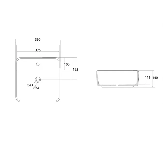 Раковина накладная ABBER Rechteck AC2215 белая, изображение 4