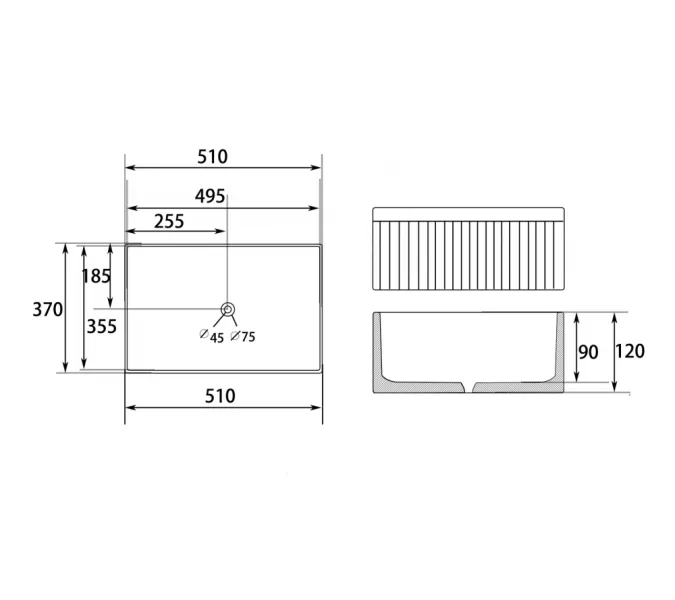 Раковина накладная ABBER Rechteck AC2216 белая, изображение 4