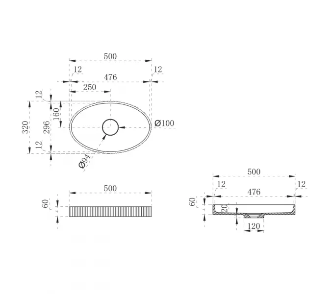 Раковина накладная ABBER Stein AS2603, Выбрать цвет: Белый, изображение 4