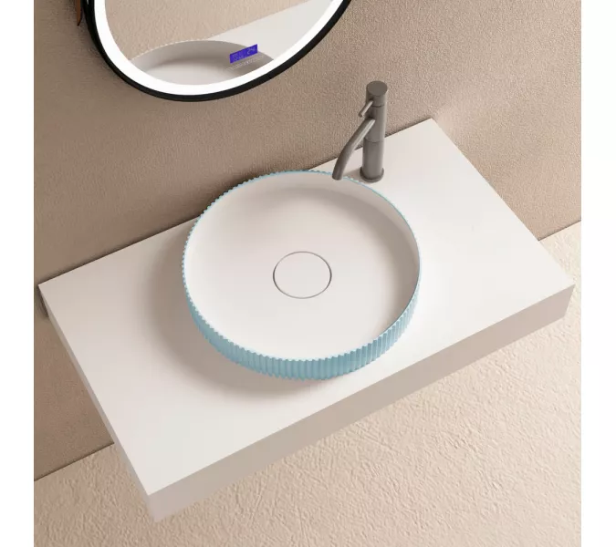 Раковина накладная ABBER Stein AS2604 Blau голубая