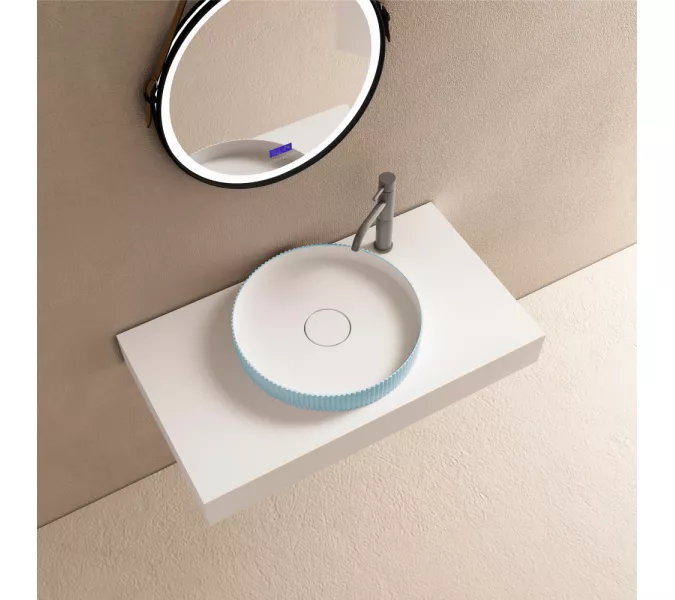 Раковина накладная ABBER Stein AS2604 Blau голубая, изображение 2