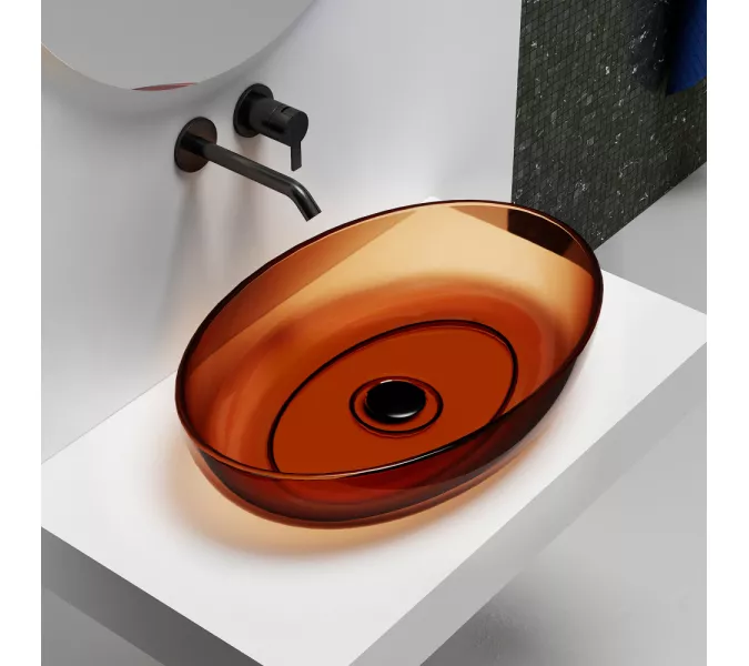 Раковина накладная прозрачная ABBER Kristall AT2801Opal, Выбрать цвет: Коричневый