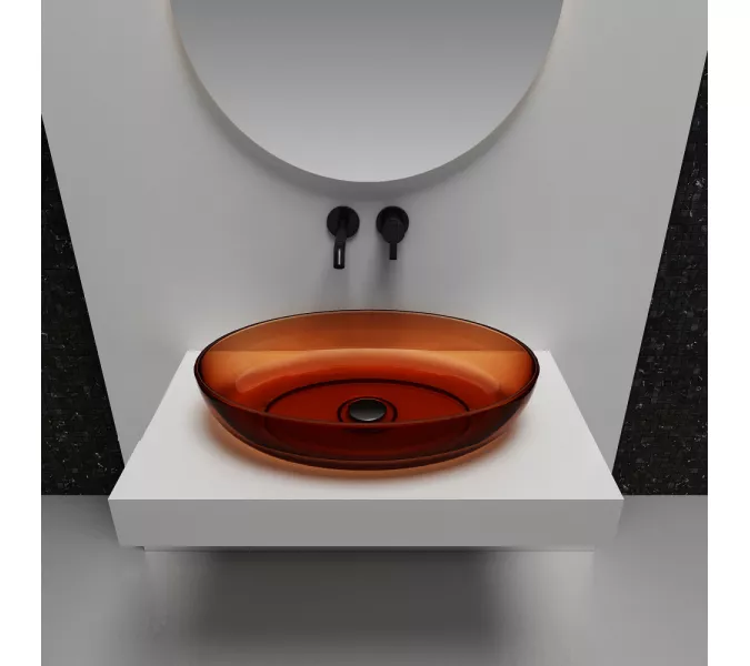 Раковина накладная прозрачная ABBER Kristall AT2801Opal, Выбрать цвет: Коричневый, изображение 3