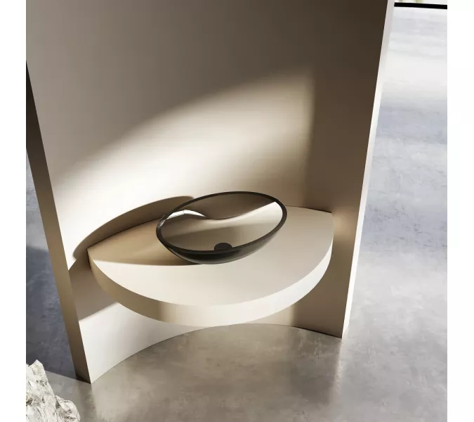 Раковина накладная прозрачная ABBER Kristall AT2802Onyx, Выбрать цвет: Чёрный, изображение 2