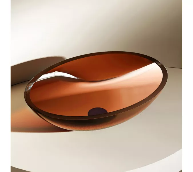 Раковина накладная прозрачная ABBER Kristall AT2802Opal, Выбрать цвет: Коричневый