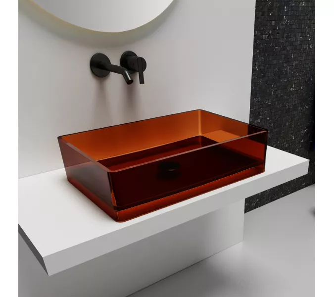 Раковина накладная прозрачная ABBER Kristall AT2803Opal, Выбрать цвет: Коричневый