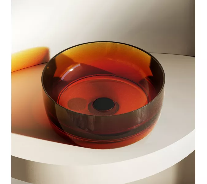 Раковина накладная прозрачная ABBER Kristall AT2804Opal, Выбрать цвет: Коричневый