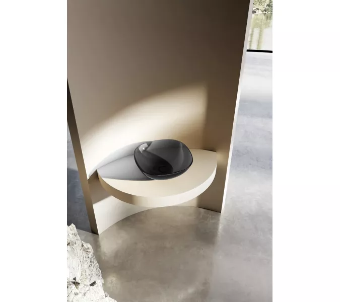 Раковина накладная прозрачная ABBER Kristall AT2806Onyx, Выбрать цвет: Чёрный, изображение 2