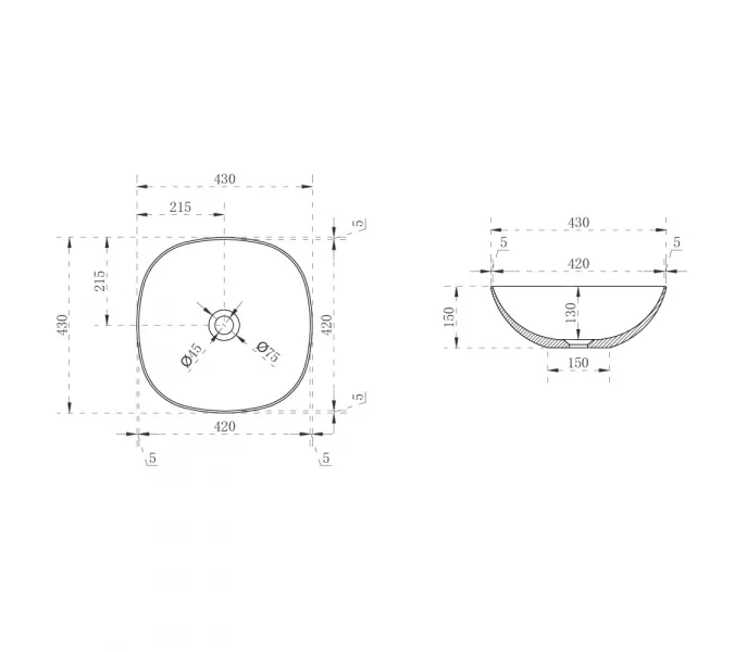 Раковина накладная прозрачная ABBER Kristall AT2806Onyx, Выбрать цвет: Чёрный, изображение 4
