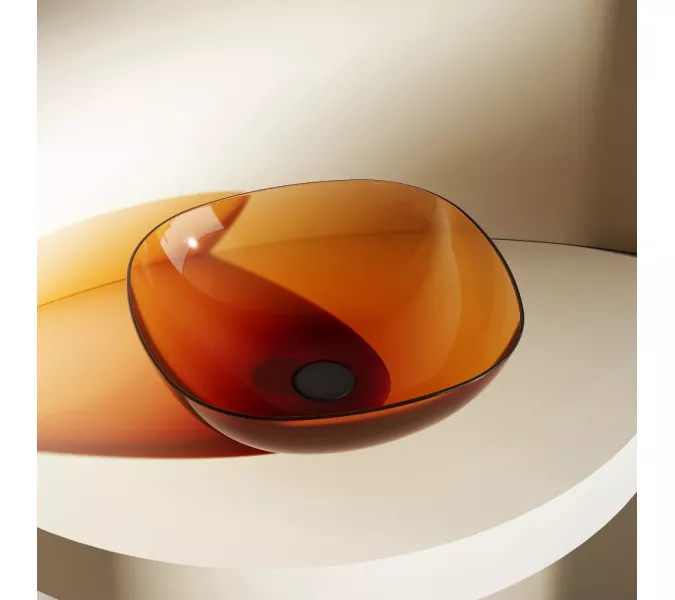 Раковина накладная прозрачная ABBER Kristall AT2806Opal, Выбрать цвет: Коричневый