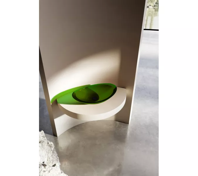 Раковина накладная прозрачная ABBER Kristall AT2808Emerald зеленая, изображение 2