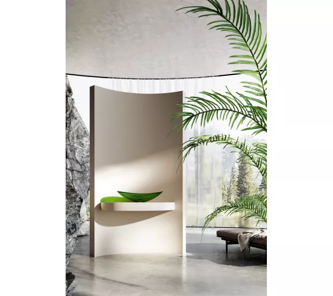 Раковина накладная прозрачная ABBER Kristall AT2808Emerald зеленая, изображение 3