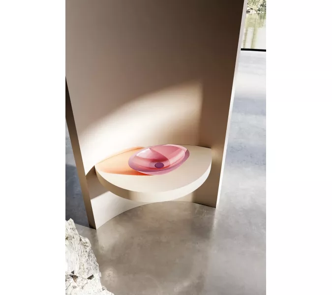 Раковина накладная прозрачная ABBER Kristall AT2810Koralle розовая, Выбрать цвет: Розовый, изображение 2