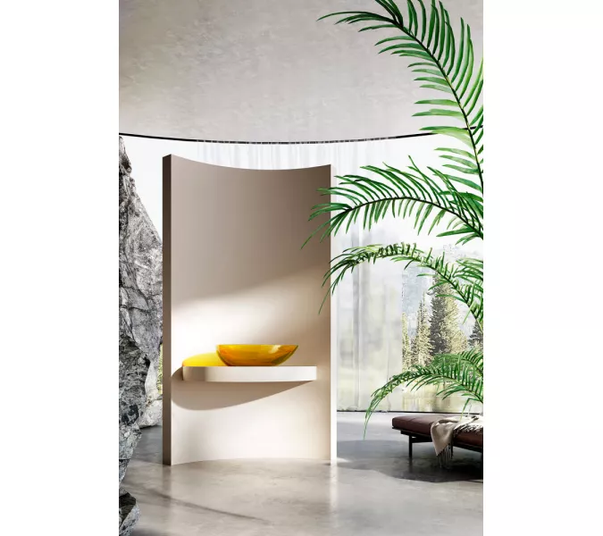 Раковина накладная прозрачная ABBER Kristall AT2811Amber желтая, изображение 3