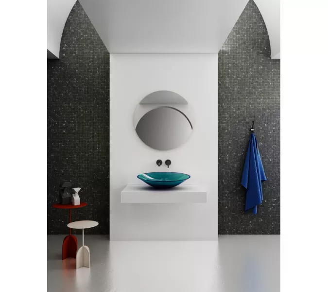 Раковина накладная прозрачная ABBER Kristall AT2812Aquamarin бирюзовая, Выбрать цвет: Бирюзовый, изображение 2