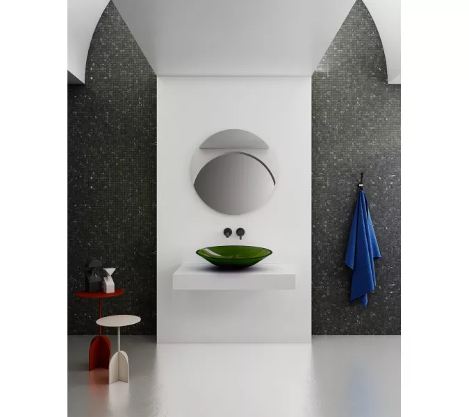 Раковина накладная прозрачная ABBER Kristall AT2812Emerald зеленая, Выбрать цвет: Зеленый, изображение 2