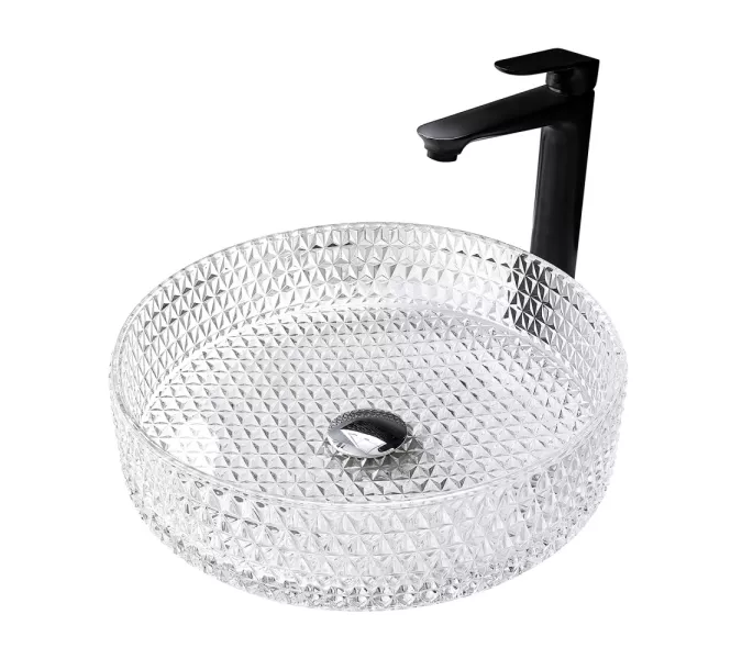 Раковина накладная стеклянная ABBER Glas AK2301 прозрачная, Выбрать цвет: Прозрачный