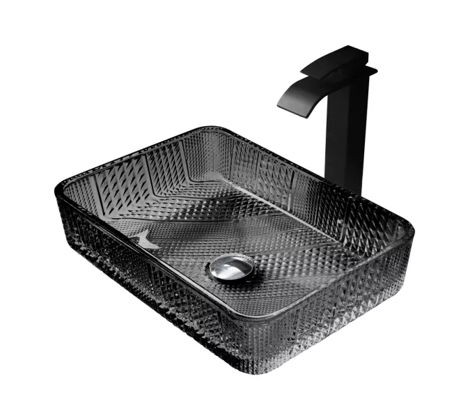 Раковина накладная стеклянная ABBER Glas AK2312B черная