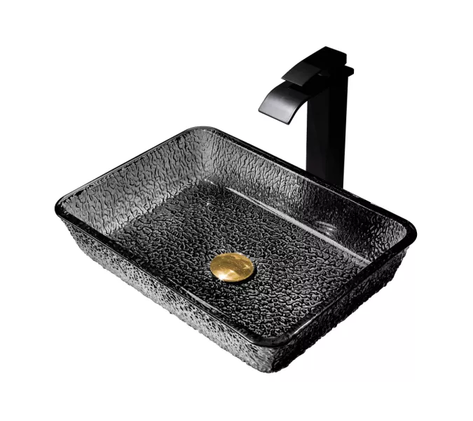 Раковина накладная стеклянная ABBER Glas AK2313B черная, Выбрать цвет: Чёрный