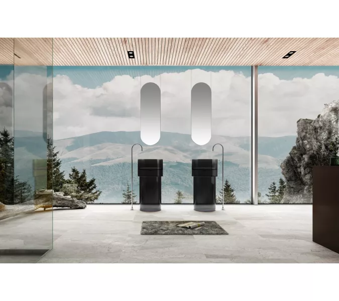 Раковина отдельностоящая прозрачная ABBER Kristall AT2701Onyx, Выбрать цвет: Чёрный, изображение 2