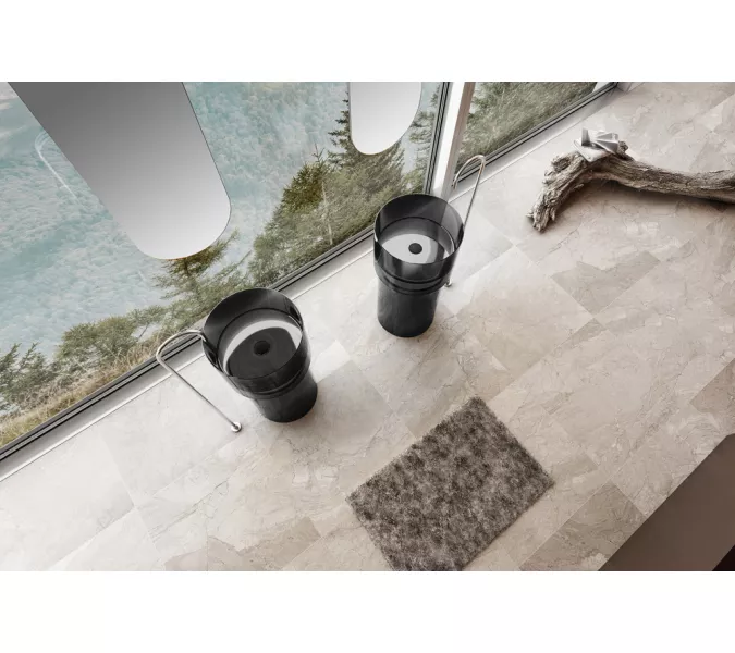 Раковина отдельностоящая прозрачная ABBER Kristall AT2701Onyx, Выбрать цвет: Чёрный, изображение 3