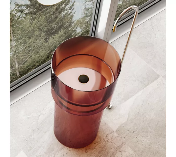 Раковина отдельностоящая прозрачная ABBER Kristall AT2701Opal, Выбрать цвет: Коричневый