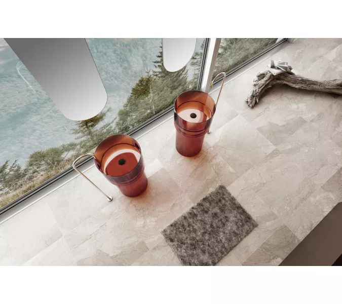 Раковина отдельностоящая прозрачная ABBER Kristall AT2701Opal, Выбрать цвет: Коричневый, изображение 2