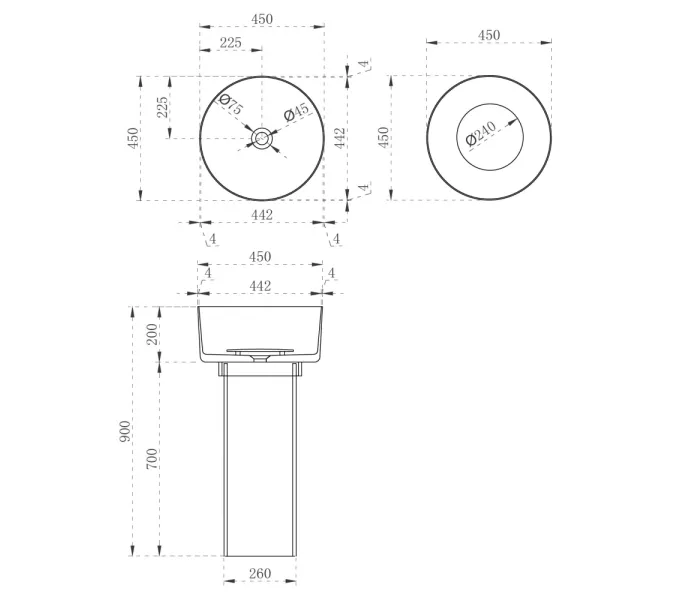 Раковина отдельностоящая прозрачная ABBER Kristall AT2702Emerald зеленая, Выбрать цвет: Зелёная, изображение 4