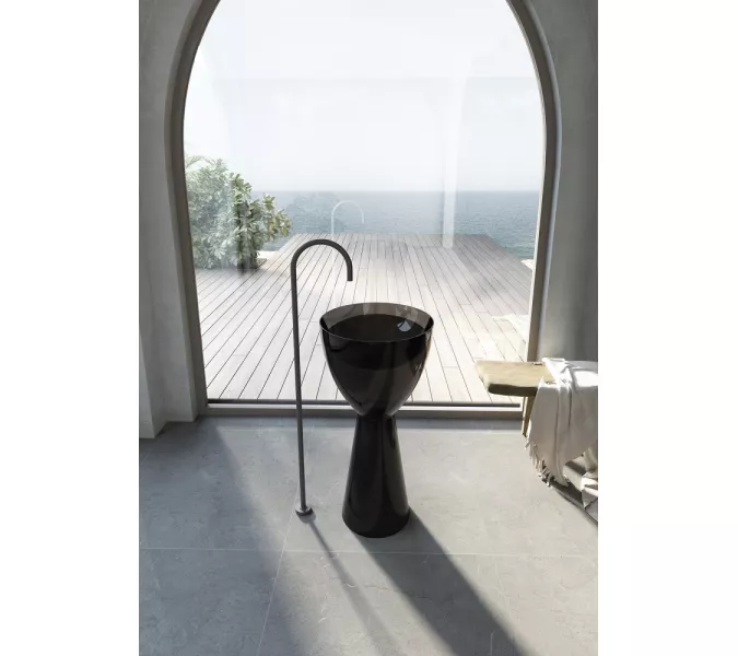 Раковина отдельностоящая прозрачная ABBER Kristall AT2703Onyx, изображение 2