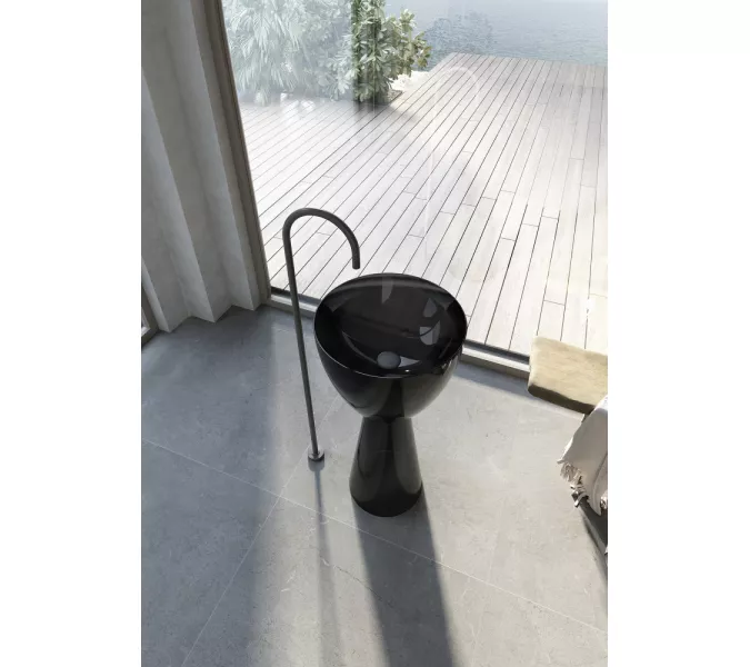 Раковина отдельностоящая прозрачная ABBER Kristall AT2703Onyx, изображение 3