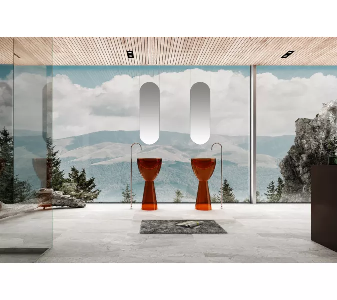 Раковина отдельностоящая прозрачная ABBER Kristall AT2703Opal, изображение 2