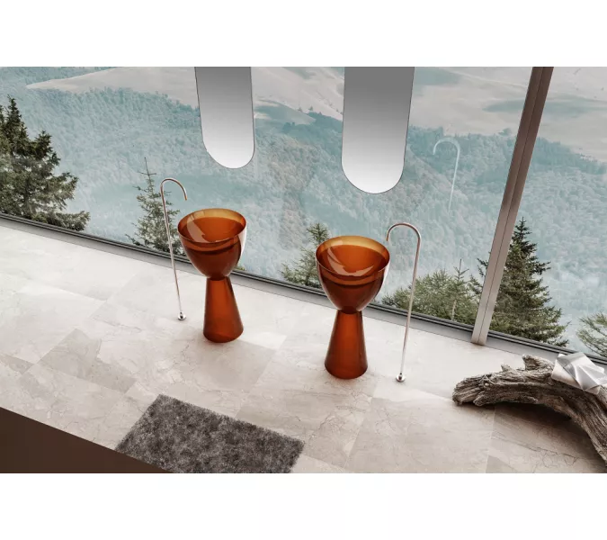 Раковина отдельностоящая прозрачная ABBER Kristall AT2703Opal, изображение 3