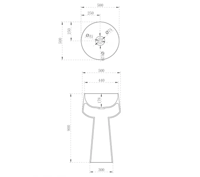 Раковина отдельностоящая прозрачная ABBER Kristall AT2706White-Onyx белый/черный, изображение 4