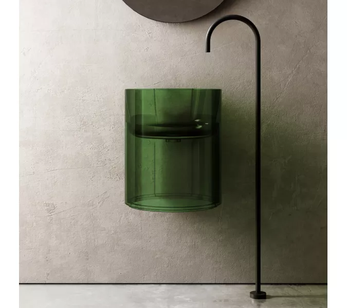 Раковина подвесная прозрачная ABBER Kristall AT2704Emerald зеленая, Выбрать цвет: Зелёная