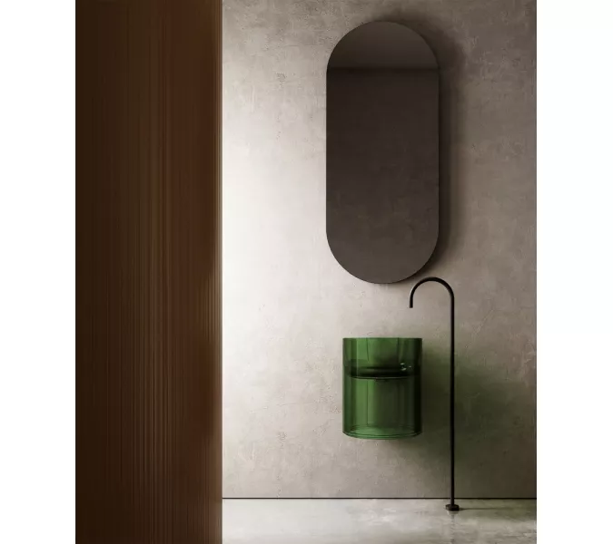 Раковина подвесная прозрачная ABBER Kristall AT2704Emerald зеленая, Выбрать цвет: Зелёная, изображение 2