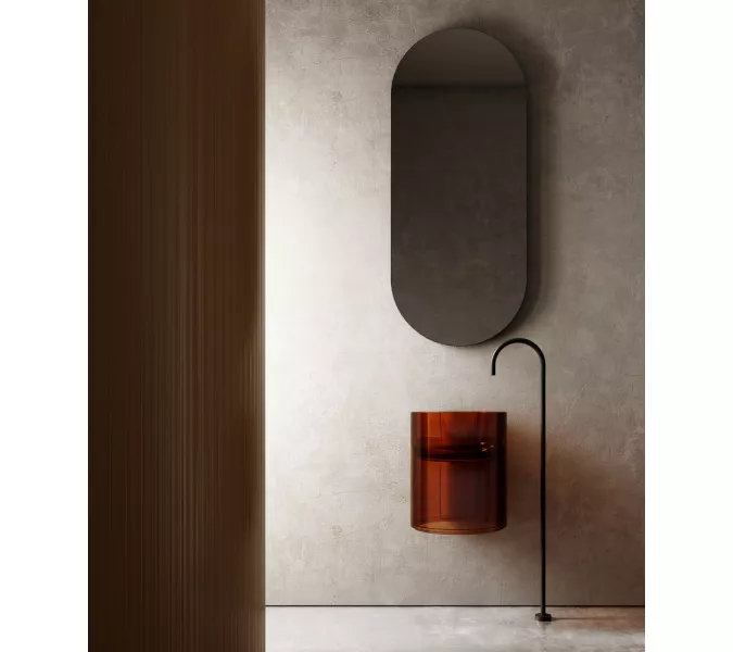 Раковина подвесная прозрачная ABBER Kristall AT2704Opal коричневая, Выбрать цвет: Коричневый, изображение 2