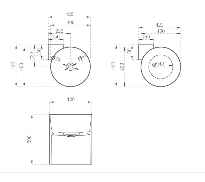 Раковина подвесная прозрачная угловая ABBER Kristall AT2705Opal коричневая, Выбрать цвет: Коричневый, изображение 4