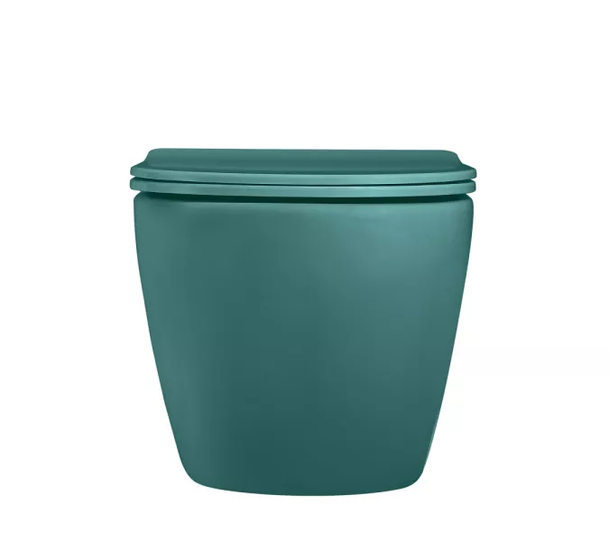 Унитаз ABBER Bequem AC1101MBG подвесной темно-зеленый матовый, безободковый, Выбрать цвет: Темно-зеленый матовый, изображение 6