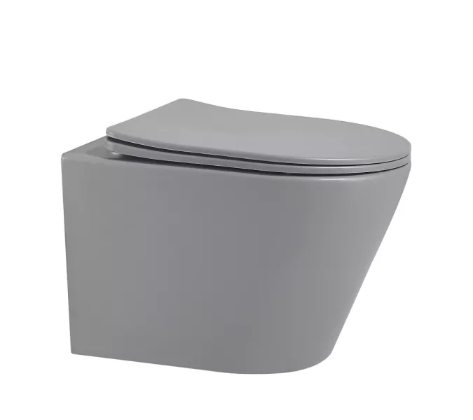 Унитаз ABBER Bequem AC1102MG подвесной серый матовый, безободковый, Выбрать цвет: Серый матовый
