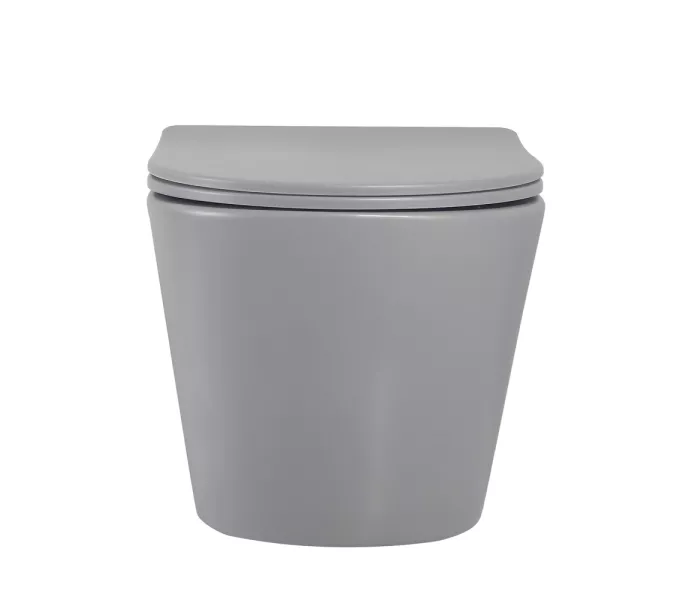 Унитаз ABBER Bequem AC1102MG подвесной серый матовый, безободковый, Выбрать цвет: Серый матовый, изображение 5