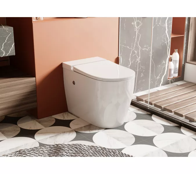 Унитаз ABBER Bequem AC1115P приставной белый с импульсным смывом, изображение 2