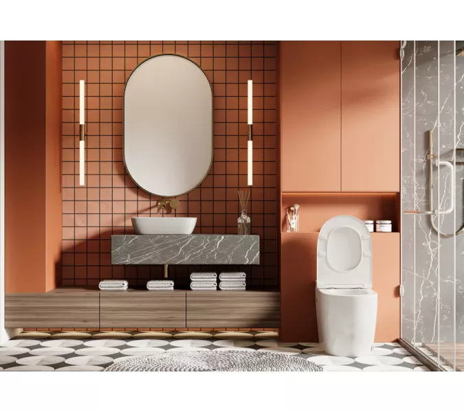 Унитаз ABBER Bequem AC1115P приставной белый с импульсным смывом, изображение 3