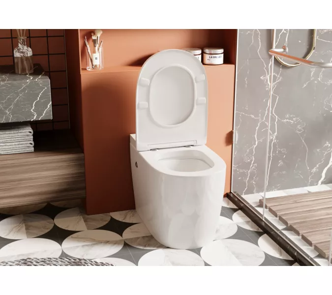 Унитаз ABBER Bequem AC1115P приставной белый с импульсным смывом, изображение 4