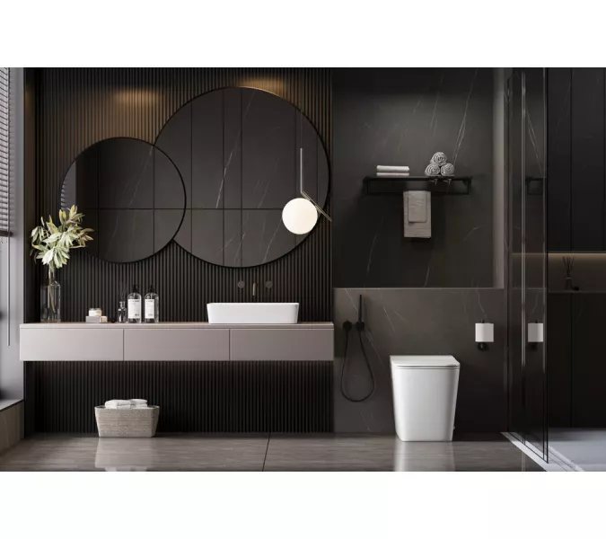 Унитаз ABBER Rechteck AC1213P приставной белый с импульсным смывом, изображение 3