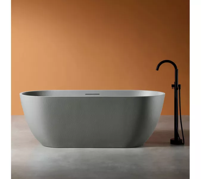Ванна из искусственного камня ABBER Frankfurt 170х75 светло-серая матовая, Выбрать цвет: Светло-серый матовый, изображение 7